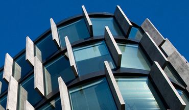 High-rise building exterior glass